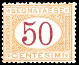 1870 - 50 cent. ocra e carminio (9), buona ... 