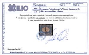 1870 - 1 lira azzurro chiaro e ... 