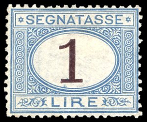 1870 - 1 lira azzurro chiaro e ... 