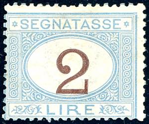 1870 - 2 lire azzurro chiaro e ... 