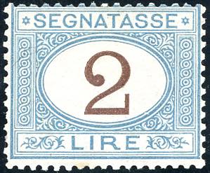 1870 - 2 lire azzurro chiaro e ... 