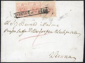 1851 - 15 cent. rosso vermiglio, due ... 