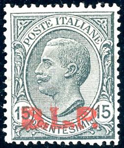 1923 - 15 cent. soprastampa BLP rossa del ... 