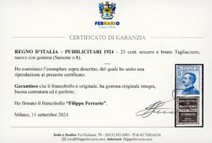 1924 - 25 cent. Tagliacozzo (8), ... 