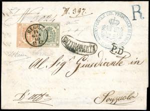 1860 - 80 cent. bistro arancio, 5 cent. ... 