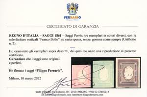 1861 - Saggi Perrin, tre esemplari ... 