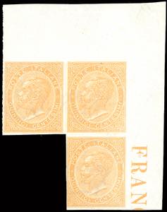 1863 - 15 cent. De La Rue, prova di stampa ... 