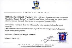 1944 - 50 cent. doppia soprastampa ... 