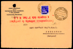 1944 - 1 lira Monumenti distrutti (509), ... 