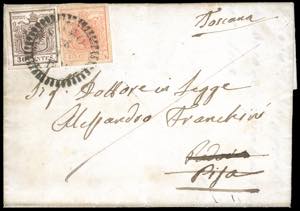 1851 - 15 cent. rosa, II tipo, 30 cent. ... 