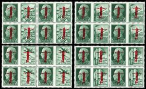 1944 - 25 cent. soprastampa fascio in rosso ... 