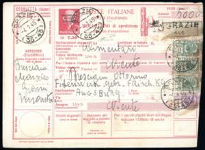 1945 - 7,50 lire bollettino pacchi ... 