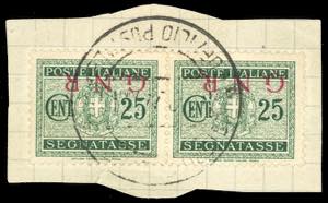1943 - 25 cent. verde, soprastampa capovolta ... 