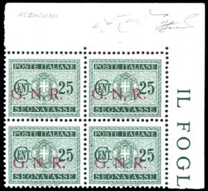 1943 - 25 cent., soprastampa G.N.R. di ... 