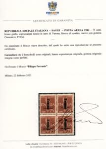 POSTA AEREA 1944 - 75 cent. bruno ... 