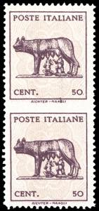 1944 - 50 cent. Lupa, senza filigrana, ... 