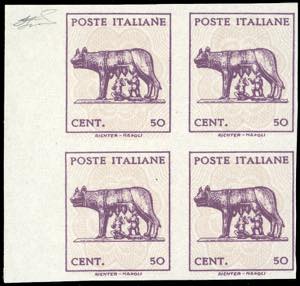 1944 - 50 cent. Lupa, senza filigrana, non ... 