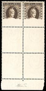 1945 ca - 1 lira Minerva, marca da bollo, ... 