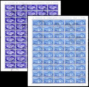 1951 - Montecassimo, serie completa in fogli ... 