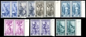 1955/57 - Lavoro, filigrana stelle, serie ... 