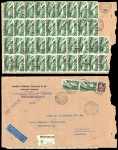 1947 - 50 lire Democratica, blocco di 38 ... 