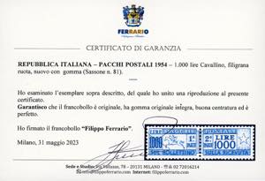 1954 - 1.000 lire Cavallino, ... 