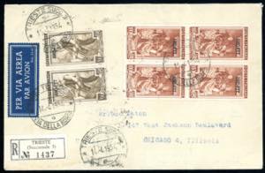 1954 - 100 lire, blocco di quattro e 200 ... 