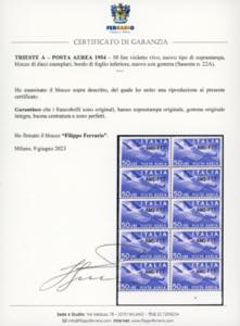 POSTA AEREA 1954 - 50 lire, nuovo ... 