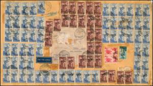 POSTA AEREA 1952 - Spettacolare involucro di ... 