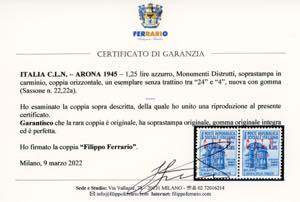 ARONA 1945 - 1,25 lire ... 