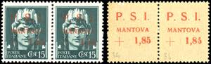 MANTOVA 1945 - 1,85 lire su 15 cent. ... 
