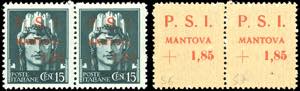 MANTOVA 1945 - 1,85 lire su 15 cent., ... 