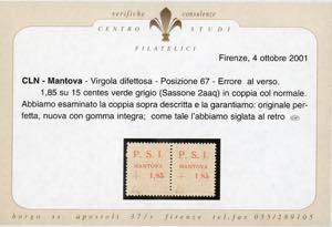 MANTOVA 1945 - 1,85 lire su 15 ... 