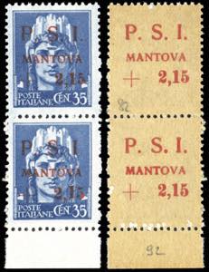MANTOVA 1945 - 2,15 lire su 35 cent., ... 