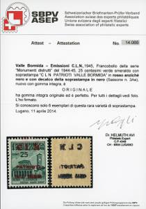 VALLE BORMIDA 1945 - 25 cent. ... 