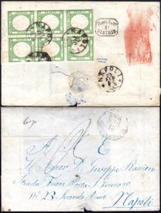 1862 - 1/2 tornese verde scuro (17c), blocco ... 