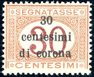 TRENTO E TRIESTE SEGNATASSE 1919 - 30 cent. ... 