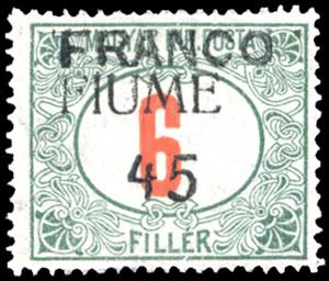 FIUME 1919 - 45 cent. su 6 f., senza ... 
