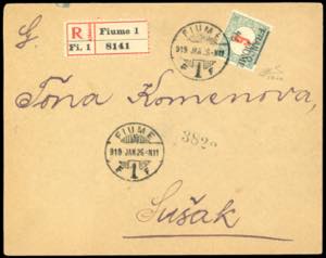 FIUME 1919 - 45 f. su 6 f., soprastampa ... 
