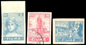 FIUME 1919 - 2 cent., 10 cent. e 2 cor. ... 