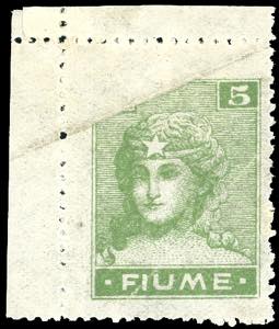 FIUME 1919 - 5 cent. Allegorie e Vedute, ... 