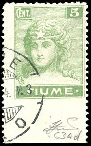 FIUME 1919 - 5 cent. Allegorie e Vedute, ... 