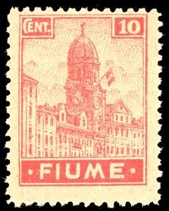 FIUME 1919 - 10 cent. Allegorie e Vedute, ... 
