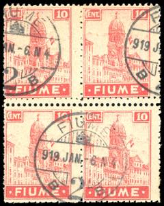 FIUME 1919 - 10 cent. Allegorie e vedute, ... 