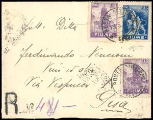 FIUME 1919 - 15 cent., due esemplari, 25 ... 