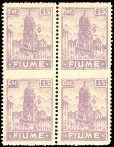 FIUME 1919 - 15 cent. Allegorie e Vedute, ... 