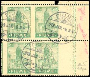 FIUME 1919 - 20 cent. Allegorie e Vedute, ... 