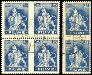 FIUME 1919 - 25 cent. Allegorie e Vedute, ... 