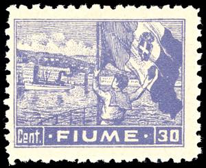 FIUME 1919 - 30 cent. Allegorie e Vedute, ... 