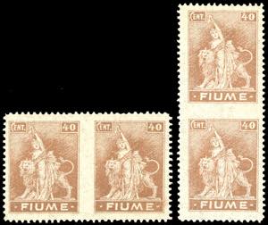 FIUME 1919 - 40 cent. Allegorie e Vedute, ... 